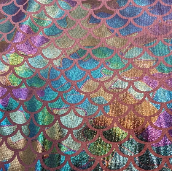 Two pairs of Holographic Rainbow / Mermaid Leggings - Picture 3 of 6